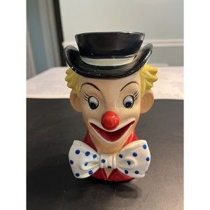 Vintage 1958 Napco Ceramic Clown Head Vase #C3321 ~ Original Sticker